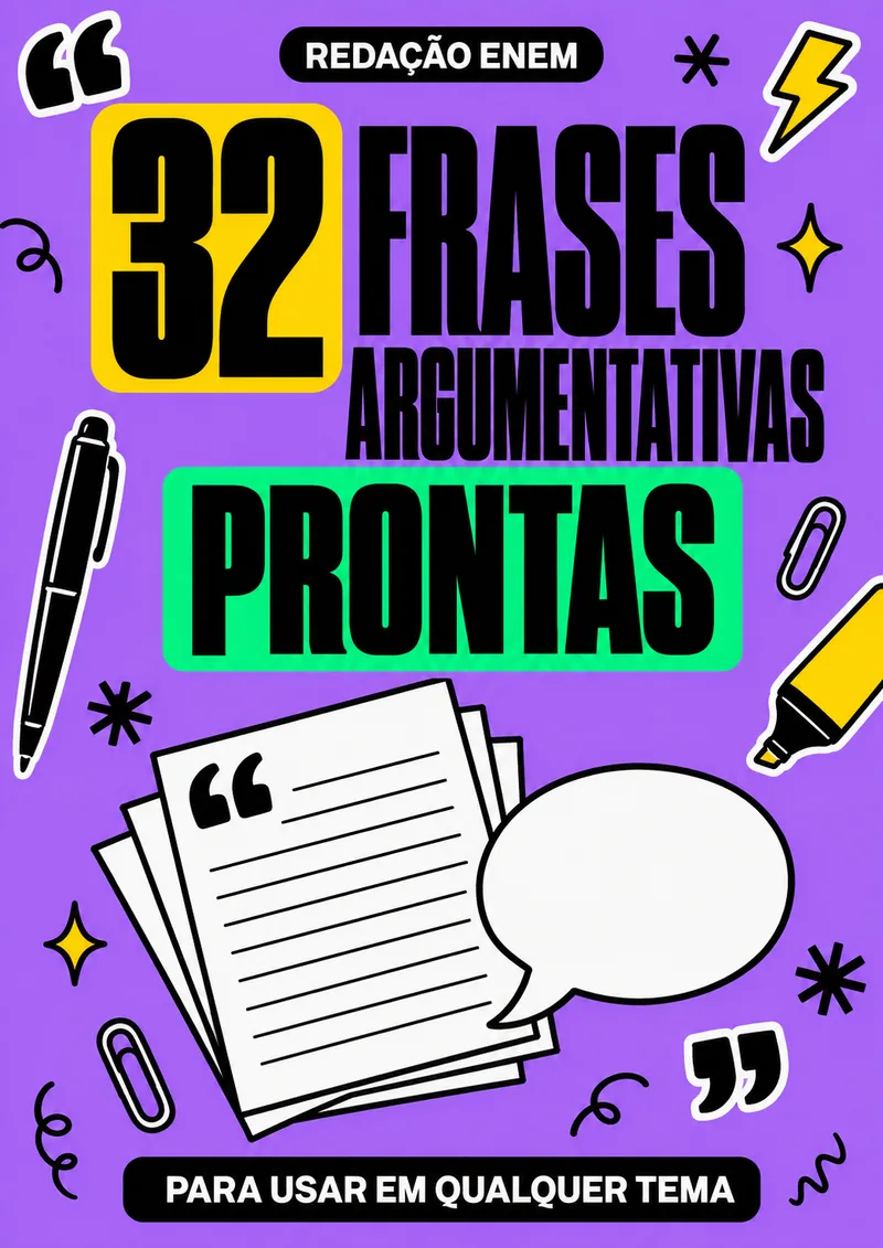Capa do bônus 32 Frases Argumentativas Prontas