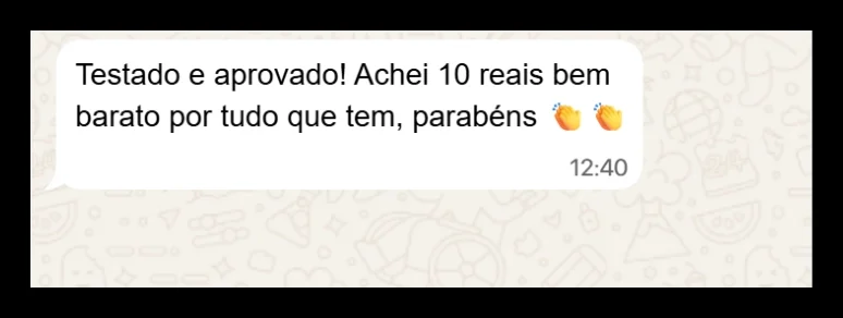 Comentário no Instagram: testado e aprovado, achei 10 reais bem barato por tudo que tem